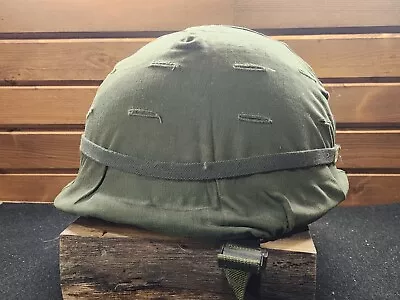 Vintage M1 Helmet Vietnam Era With Green Cover And Liner NICE • $100