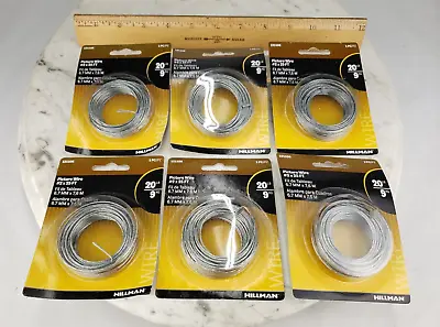 6x Hillman 121106 Braided Picture Hanging Wire 20lb #2 X 25' - Hang Mirror • $14.95