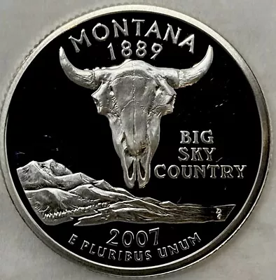 2007 S Proof 90% Silver Montana State Quarter Cameo Gem From Us Mint UNC-Coin • $5.50