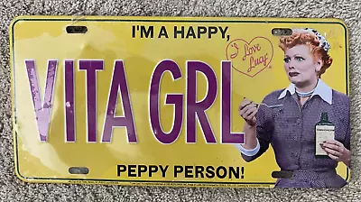 I Love Lucy I'M A HAPPY VITA GIRL PEPPY PERSON License Plate Collectible EUC • $11.99