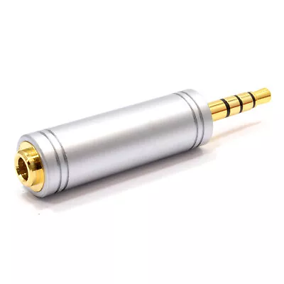 3.5mm 3 Pole Stereo Socket To 4 Pole 3.5mm Plug All Metal Adapter • £3.50
