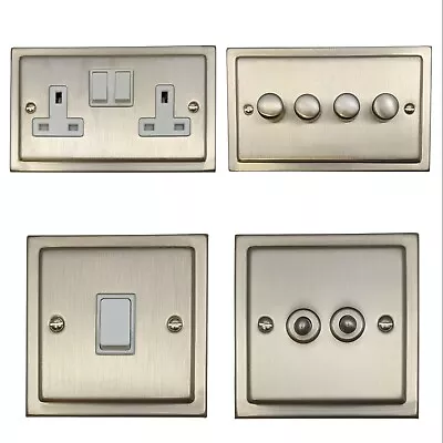 Trimline Matt Chrome Satin Nickel TSNW Light Switches Plug Sockets Dimmers TV • £10.70