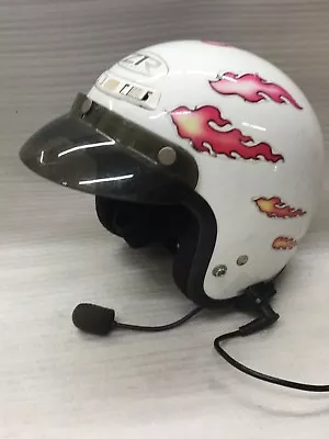 Z1R White Open-Face Motorcycle Helmet - Size XS - With Communication System • $29