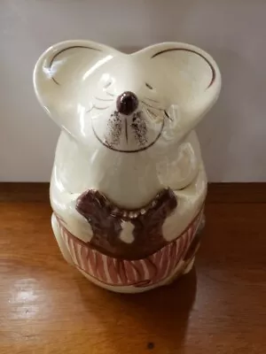 Laurie Gates Hand Decorated Ceramic Mouse Cookie Jar Made In USA • $40