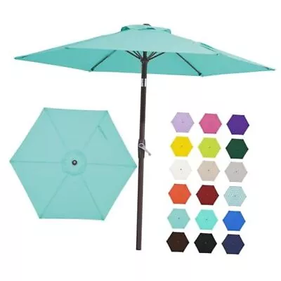  7.5FT Patio Umbrella Market Table Umbrella With 6 Sturdy Ribs Push Button  • $67.53