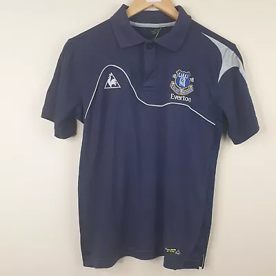 Everton Le Coq Sportif Polo Shirt Mens Medium Blue Collared T-Shirt Cotton Blend • £9.99