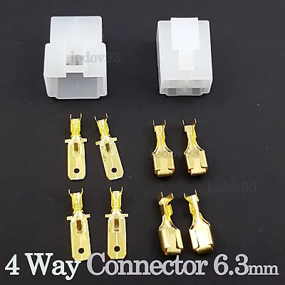 4 Way 6.3mm Pin Wiring Connector Electrical Terminals Motorcycle Car 4 Wire Port • £3.49