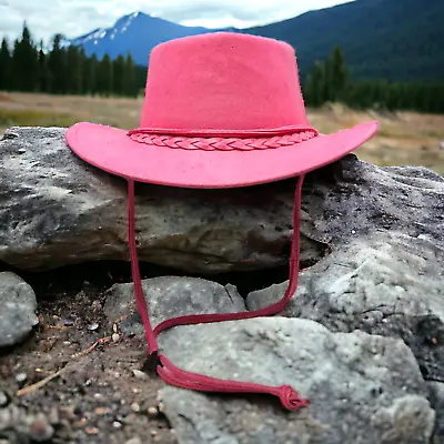 Men And Women 100% Real Suede Leather Australian Western Style Crazy Cowboy Hat • £17.59