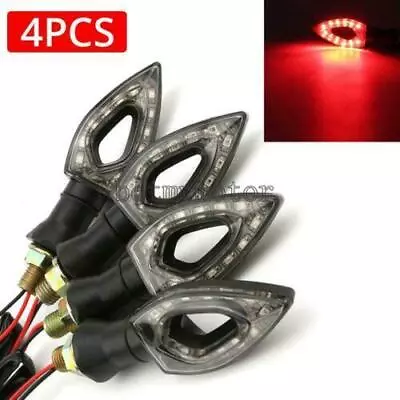 3.5  Motorcycle Mini Plastic LED Turn Signals Red Lights For Honda Kawasaki • $17.41