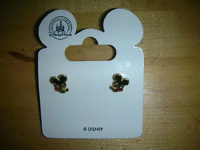  Disney Mickey Officially Licensed  Mickey Mouse Stud Earrings Gold Plated • $8.50