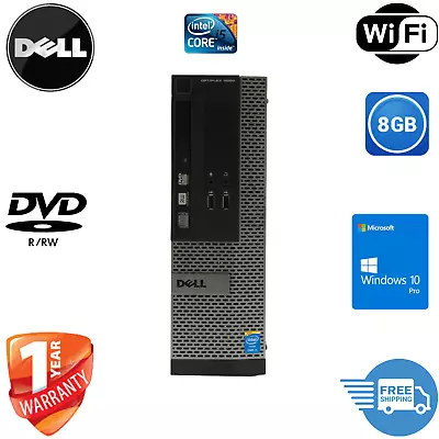 Dell Desktop Computer PC 8GB UP To  2TB HDD/SSD Windows 10 Pro Wi-Fi DVD/RW • $72.54