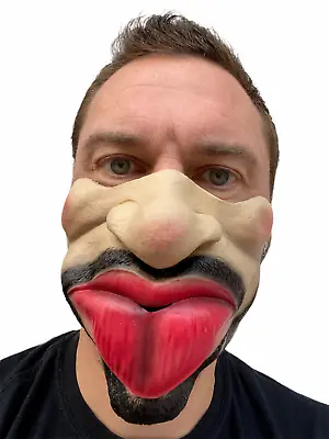 £6.97 • Buy Funny Face Mask Big Lips Fighter Fat Lip Costume Halloween Accessory Mouth Cover