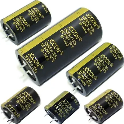  100uF To 47000uF Snap-in Aluminium Electrolytic Capacitors 25V To 450V 105°C • £2.27