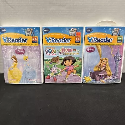 VTech V.Reader Disney Princess Dora The Explorer Tangled  Lot Set Of 3 • $10