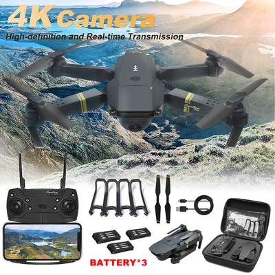 $65.99 • Buy 4K GPS Drone With HD Camera Drones WiFi FPV Foldable RC Quadcopter W/3 Batteries
