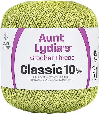 Aunt Lydia's Classic Crochet Thread Size 10-Wasabi 154-0397 • £8.99