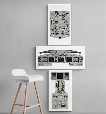 Boeing 737-800 - Cockpit Poster Training Panels Free Shipping! • $42.99