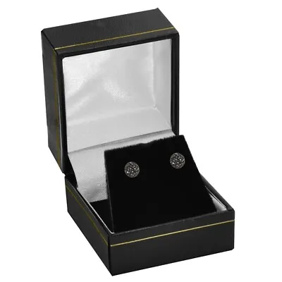 Wholesale Lot 24 Black Leatherette Jewelry Earring Gift Boxes Jewelry Packaging  • $54.01
