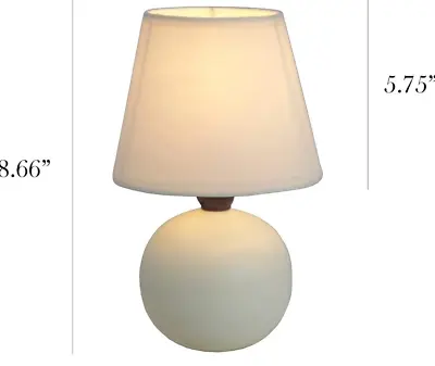 Mini Ceramic Globe Table Lamp White LT2008-OFF - Open Box NEW • $11