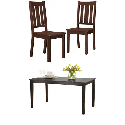 Dining Room Table Set Wooden Kitchen Bankston Style Table W/ Chairs Set 5 Pieces • $458.92