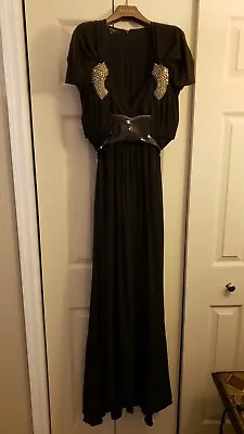 Gucci Gown Vintage With Patent Leather Belt And Rhinestone Detail • $700