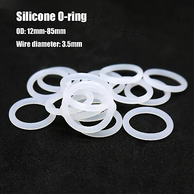 £1.60 • Buy OD 12mm - 85mm Food Grade O-Ring. 3.5mm Thick . Clear Silicone Rubber O Rings