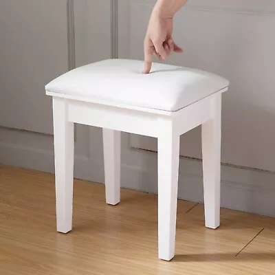 Vanity Stool Makeup Bench Dressing Stool  With Cushion And Solid Legs White • $77.89