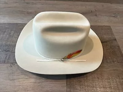 New Vintage Stetson 4x Beaver “Rancher” Cowboy Hat Light Tan/Cream Size 7 1/2 • $185