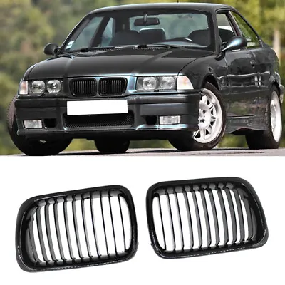 Front Hood Kidney Grill Grille For BMW 3Series E36 M3 96-99 Gloss Black Facelift • $26.99