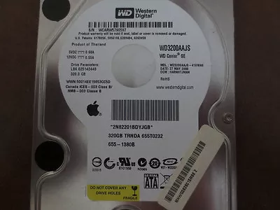 WD WD3200AAJS-41VWA0 DCM:HARNHTJMAN Apple#655-1380B 320gb Sata 3.5  Hard Drive • £29.82