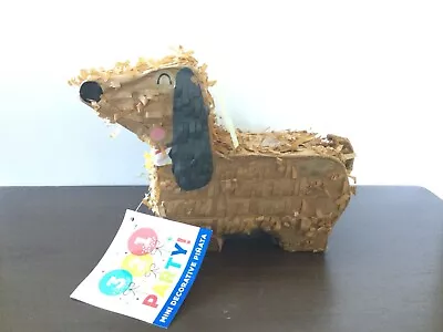 Mini Dachshund Piñata 8 X 5.75 Inch Brown Paper & Cardstock Dog Birthday Party • $9.99