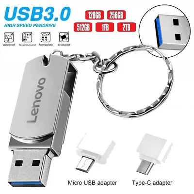 USB3.0 Type-C 2TB Flash Drive Thumb Drive Pen Drive Memory Stick Data PC Storage • £7.49