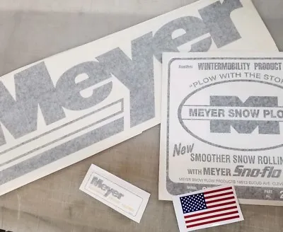 3 MEYER Snow Plow Decals 1 Large Rear Blade Old Style +1 Front MEYER 1Frame MOS8 • $17.95