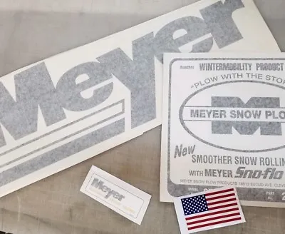 3 MEYER Snow Plow Decals 1 Large Rear Blade Old Style +1Front MEYER 1Frame ST 72 • $17.95