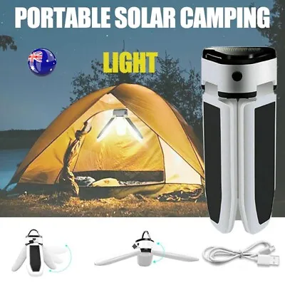 $16.94 • Buy Solar Camping Light LED Lantern Tent Lamp USB Rechargeable Outdoor Hiking Lights