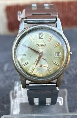 Men's Vintage Venus 19 Rubis Incabloic Mechanical Hand Winding Swiss Watch Works • $0.02