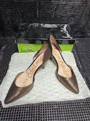 £15 • Buy Sam Edelman Opal Metallic Bronze Leather Ladies Heeled Shoes