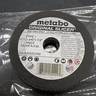 10 Pc Lot Metabo Original Slicer CUT-OFF WHEEL 4-1/2 X.040 X7/8   #655331000 • $15.99