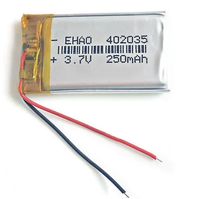 £5.99 • Buy Lithium Polymer Battery 3.7V 250mAh 35 X 20 X 4mm Li-Po LP 402035 GPS, BLUETOOTH