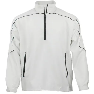 Page & Tuttle Free Swing Peached HalfZip Windbreaker Pullover Mens Off White Cas • $9.99