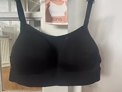 BNWT M&S Post Surgery Black Cotton Blend Cami Bra Crop Top 32F 34GG 34H 40F • £10