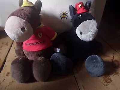 FERRARI Horse Soft Cuddly Toy Bundle X2 Brown Black Nici Sports With T-shirt  • £10