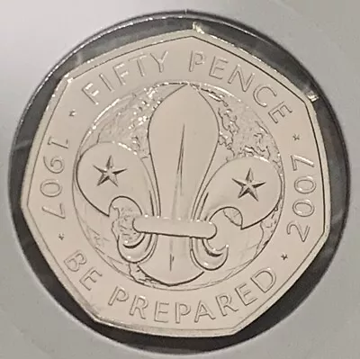 2007 50p Fifty Pence Boy Scouts Bunc Coin Brilliant Uncirculated GB BUNC UNC 07 • £8.95