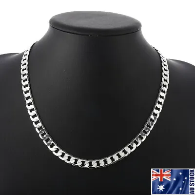 $9.95 • Buy Wholesale 925 Sterling Silver Filled 8MM Classic Curb Necklace Chain Stunning