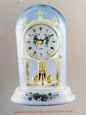 £57.39 • Buy Skytimer Anniversary Clock Tabletop Dome Ivy Westminster Chime Callaway Mantle