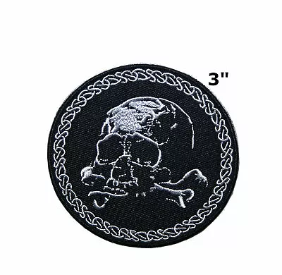 Skull And Crossbones Patch Embroidered Iron-on  Tactical Morale Military Biker • $4.50