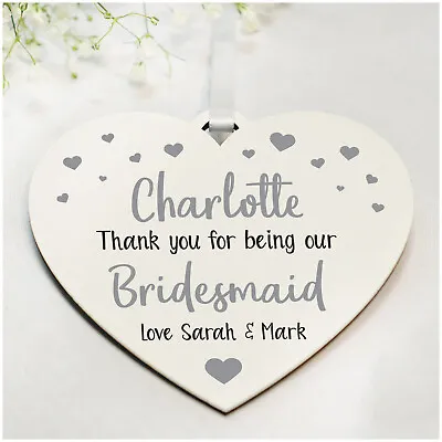 Bridesmaid Flower Girl Maid Of Honour PERSONALISED Thank You Gifts Plaques Signs • £5.99