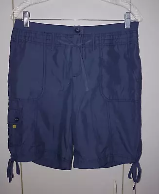 Made For Life Ladies Blue Cargo Shorts-s-barely Worn-elastic Waist • $9.95