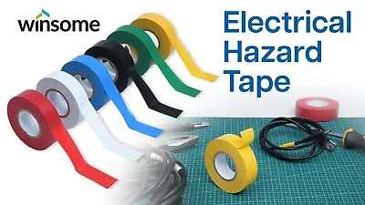 PVC Electrical Tape Insulation Tape Insulating Flame Retardant Multicolor Rolls • £3.18