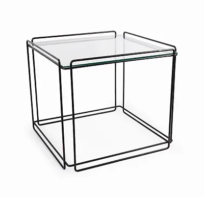 Max Sauze Isocele Nesting Table Glass Metal Steel Mid Century Side End Cube • $325